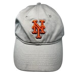 New York Mets gray orange dad hat Nathan's famous hot Dogs strap back